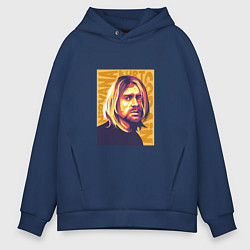 Толстовка оверсайз мужская Nirvana - Cobain, цвет: тёмно-синий