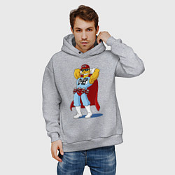 Толстовка оверсайз мужская Duffman - Simpsons, цвет: меланж — фото 2