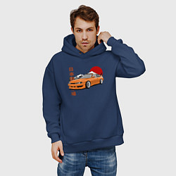 Толстовка оверсайз мужская Silvia s14 JDM Retro Car, цвет: тёмно-синий — фото 2