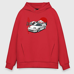 Толстовка оверсайз мужская Toyota Mr2 w10, цвет: красный