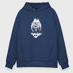 Толстовка оверсайз мужская Evil owl, цвет: тёмно-синий