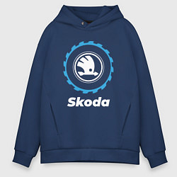 Толстовка оверсайз мужская Skoda в стиле Top Gear, цвет: тёмно-синий
