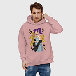 Толстовка оверсайз мужская Benders brains, цвет: пыльно-розовый — фото 2