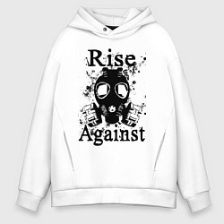Толстовка оверсайз мужская Rise Against rock, цвет: белый