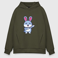 Толстовка оверсайз мужская Bunny Dab, цвет: хаки