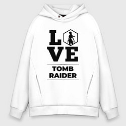Толстовка оверсайз мужская Tomb Raider love classic, цвет: белый