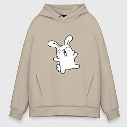 Толстовка оверсайз мужская Happy Bunny, цвет: миндальный
