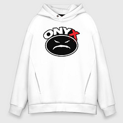 Толстовка оверсайз мужская Onyx - black logo, цвет: белый