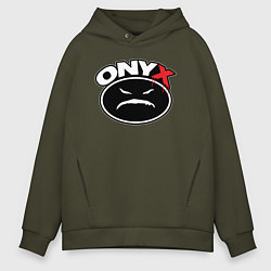 Толстовка оверсайз мужская Onyx - black logo, цвет: хаки