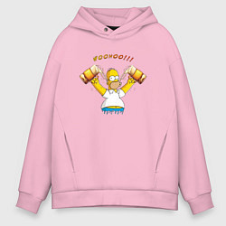 Толстовка оверсайз мужская Homer & Beer, цвет: светло-розовый