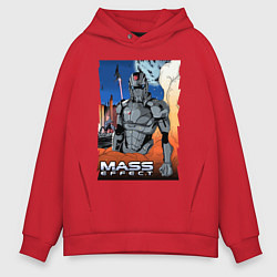 Толстовка оверсайз мужская Mass Effect N7 - Warrior, цвет: красный