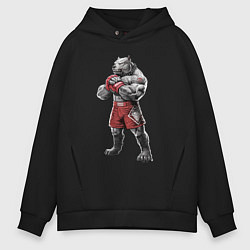 Толстовка оверсайз мужская Питбуль - Смешанные единоборства - MMA, цвет: черный