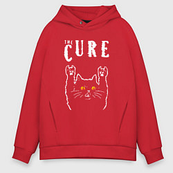 Толстовка оверсайз мужская The Cure rock cat, цвет: красный