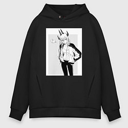 Толстовка оверсайз мужская Человек-бензопила Пауэр, цвет: черный