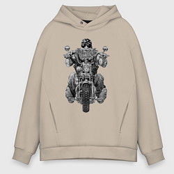 Толстовка оверсайз мужская Ride biker, цвет: миндальный