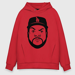 Толстовка оверсайз мужская Ice Cube - head, цвет: красный