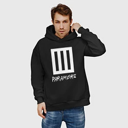 Толстовка оверсайз мужская Paramore логотип, цвет: черный — фото 2
