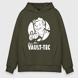 Толстовка оверсайз мужская Vault boy - join the vault tec, цвет: хаки