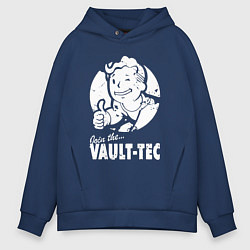 Толстовка оверсайз мужская Vault boy - join the vault tec, цвет: тёмно-синий