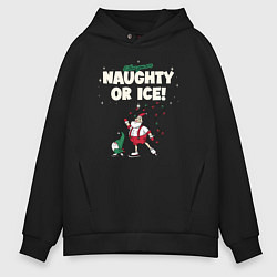 Толстовка оверсайз мужская Naughty or ice, цвет: черный