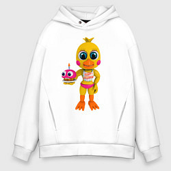 Толстовка оверсайз мужская Той Чикa с пирожным, цвет: белый