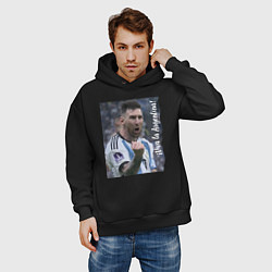 Толстовка оверсайз мужская Viva la Argentina - Lionel Messi - world champion, цвет: черный — фото 2