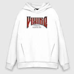 Толстовка оверсайз мужская Логотип викингов, цвет: белый