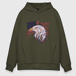 Толстовка оверсайз мужская American eagle, цвет: хаки