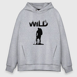 Толстовка оверсайз мужская Туризм - дикий мир, цвет: меланж