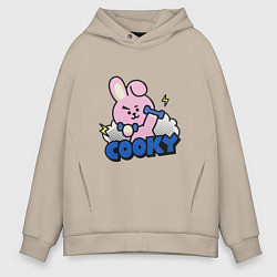 Толстовка оверсайз мужская Cooky BT21 Jungkook, цвет: миндальный