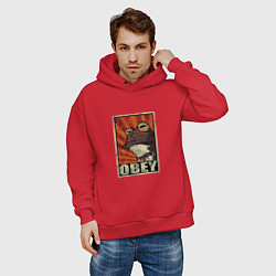 Толстовка оверсайз мужская Obey frog, цвет: красный — фото 2