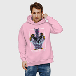 Толстовка оверсайз мужская Killer Queen anime, цвет: светло-розовый — фото 2