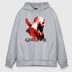 Толстовка оверсайз мужская Кратос, арт, цвет: меланж