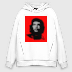 Толстовка оверсайз мужская Че Гевара расплывчатая иллюзия, цвет: белый