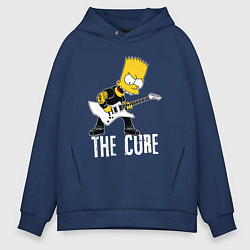 Толстовка оверсайз мужская The Cure Барт Симпсон рокер, цвет: тёмно-синий
