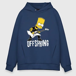 Толстовка оверсайз мужская Offspring Барт Симпсон рокер, цвет: тёмно-синий