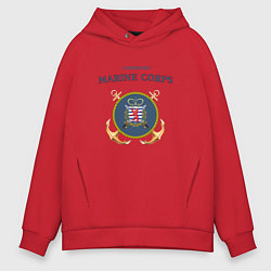 Толстовка оверсайз мужская Корпус морской пехоты княжества Люксембург, цвет: красный
