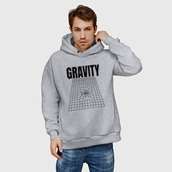 Толстовка оверсайз мужская Gravity и пространственная сетка, цвет: меланж — фото 2