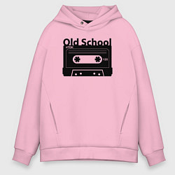 Толстовка оверсайз мужская Old school music, цвет: светло-розовый
