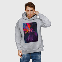 Толстовка оверсайз мужская Disco Elysium - Взрыв мозга, цвет: меланж — фото 2