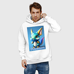 Толстовка оверсайз мужская Pokemon Vaporeon, цвет: белый — фото 2