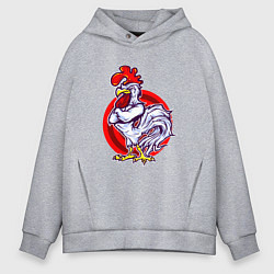 Толстовка оверсайз мужская Боевой петух, цвет: меланж