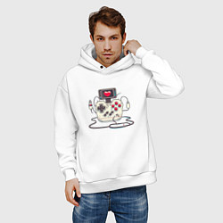 Толстовка оверсайз мужская Gamer joystick, цвет: белый — фото 2