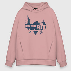 Толстовка оверсайз мужская City New York, цвет: пыльно-розовый