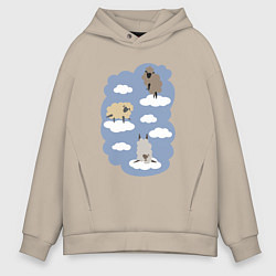 Толстовка оверсайз мужская БаранОблачность, цвет: миндальный