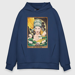 Толстовка оверсайз мужская The Buddha Tarot Card, цвет: тёмно-синий