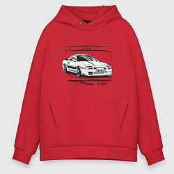 Толстовка оверсайз мужская Toyota Supra MK3, цвет: красный