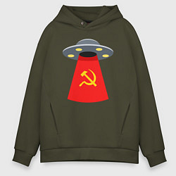 Толстовка оверсайз мужская Тарелка СССР, цвет: хаки