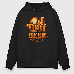 Толстовка оверсайз мужская Duff beer brewing, цвет: черный