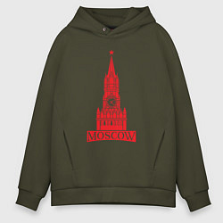 Толстовка оверсайз мужская Kremlin Moscow, цвет: хаки